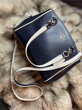 NWOT Coach Mini Christie Carryall midnight blue crossgrain leather - Retail $350